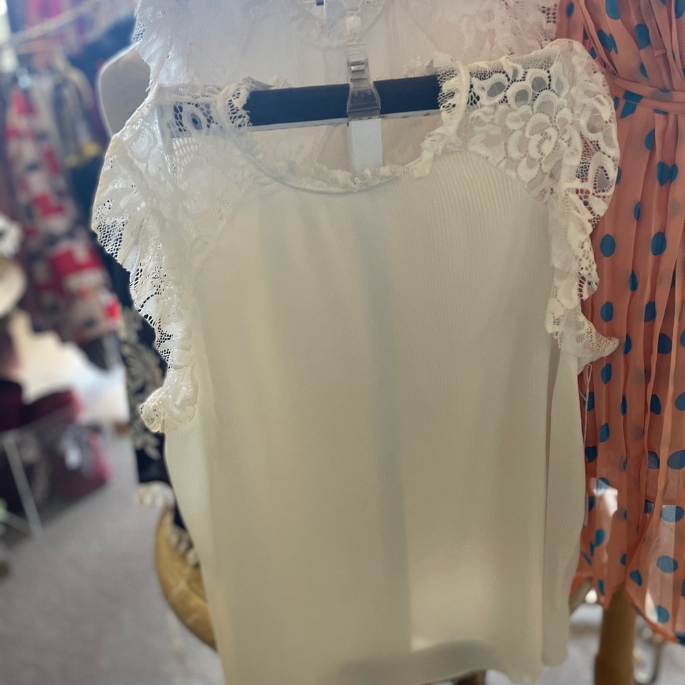 White lacy top